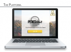 laptop screen showing login screen for PORTrait: your personal outlet for reflective thinking